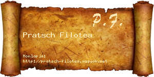 Pratsch Filotea névjegykártya